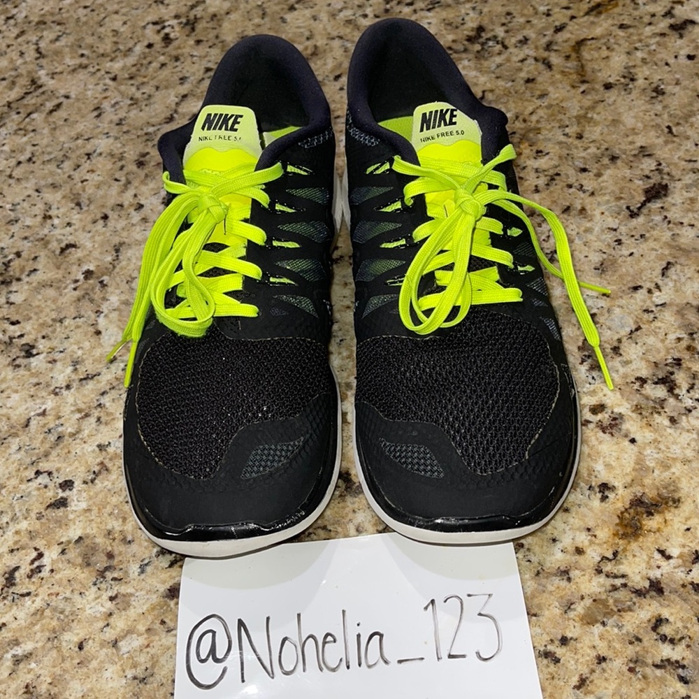 Nike Black with Neon Yellow Lace Athletic Sneakers